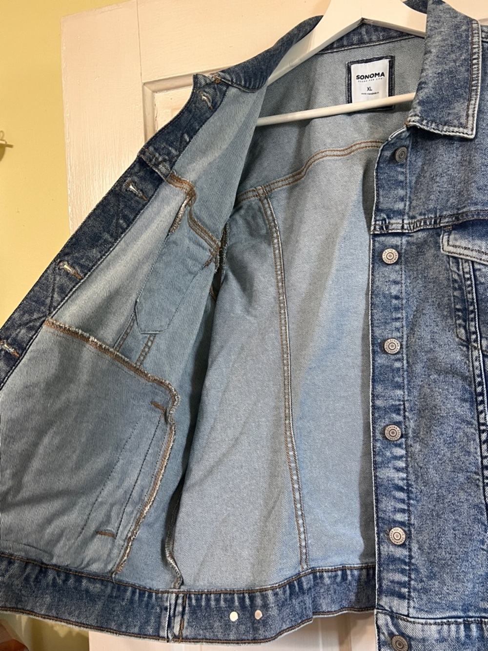 Sonoma Faded Blue Acid Wash Denim Jacket - Picture 5 of 10